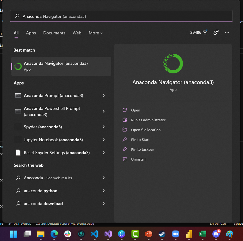 Launch Anaconda Navigator on Windows 11