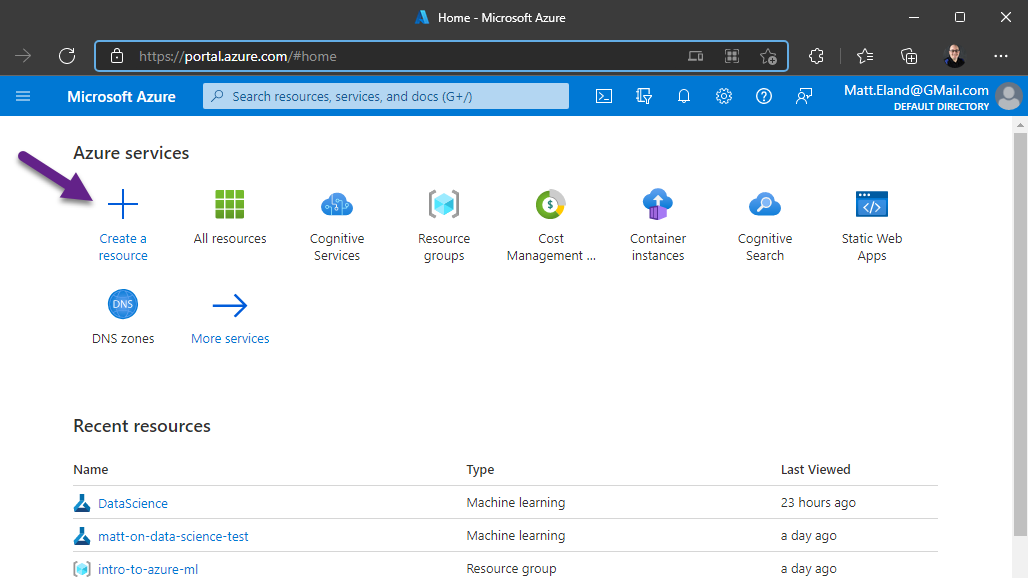 Azure ml hot sale portal