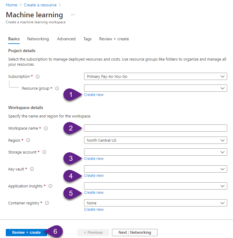 Configure the Machine Learning Resource