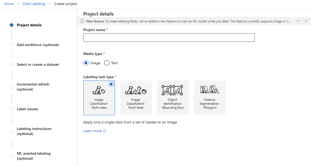 Environment list in ML Studio