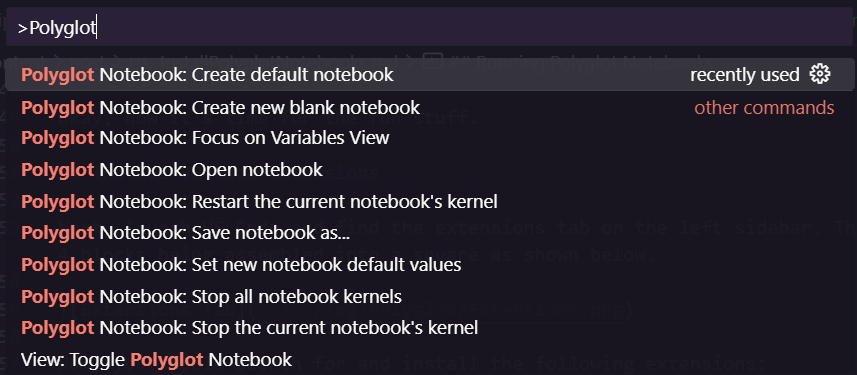 Polyglot Create Default Notebook