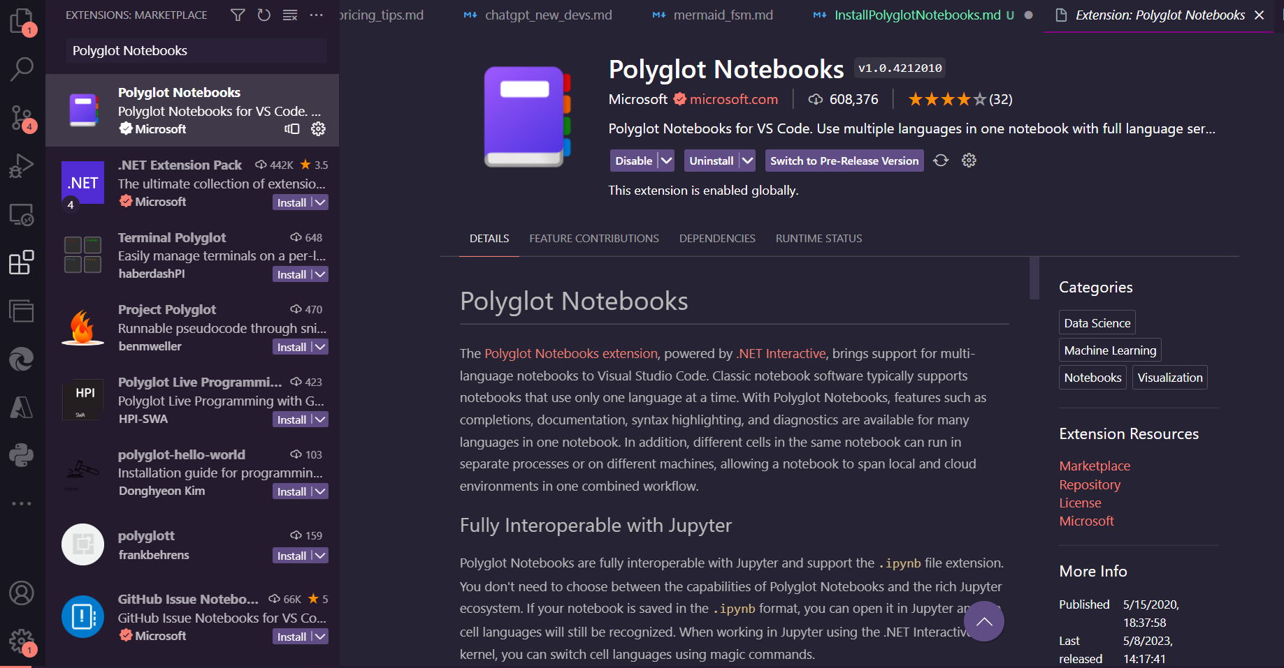 Polyglot Notebooks Extension